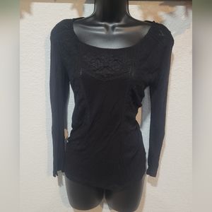 Sexy black long sleeve top